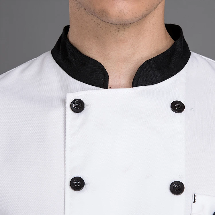 Chef Jacket Ladies Short Long Sleeve Hospitality Restaurant Cafe White Black 