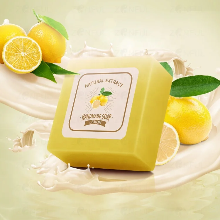 

Wholesale Private Label Handmade Natural Flavor Brightening Body Bleaching Face Lightening Skin Whitening Lemon Bar Soap, Yellow/customized