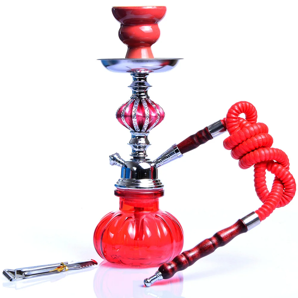 

Wholesale Custom Design Cachimba Arabian Glass Hookah Egypt Accessories Manguera De Hookah Shisha Portable Hookah Set, Black,red,blue,green