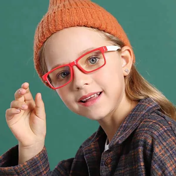 

New Arrival Silicone Soft Multicolored Children Anti radiation blue light Blocking glasses Optical Square Frame Kids Eyeglasses