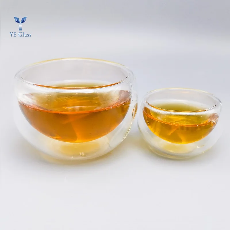 

Transparent Heat Resistant Clear Double Wall Glass Cups For Tea Drinking
