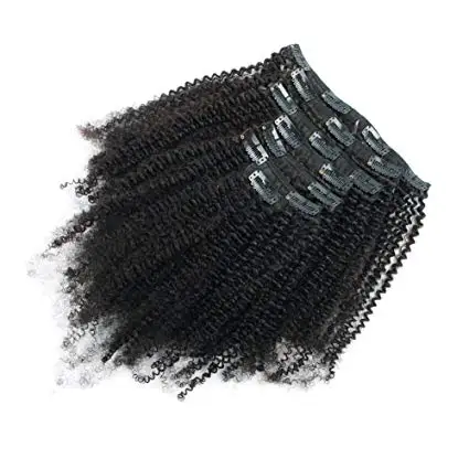 

Double Weft 8A Grade Big Thick Afro 4B 4C Coily Hair Clip In Extensions for African American short hair, Real Remy Human Hair,