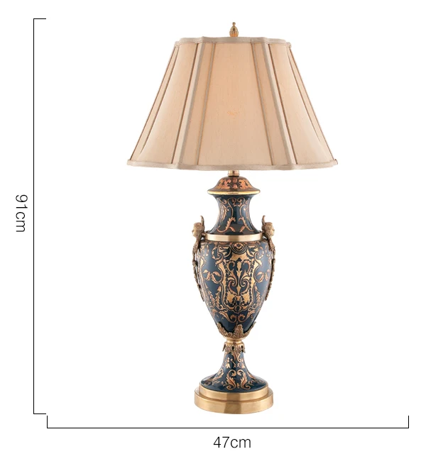 blue wood table lamp