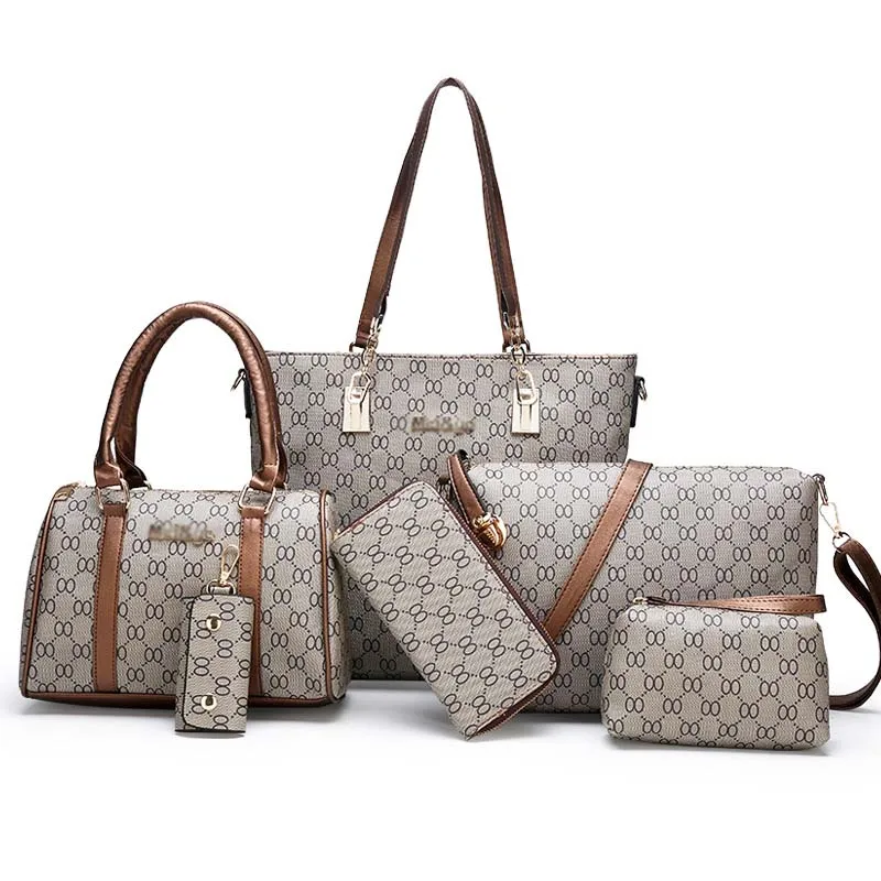 

2020 leather 6 pcs women handbag set