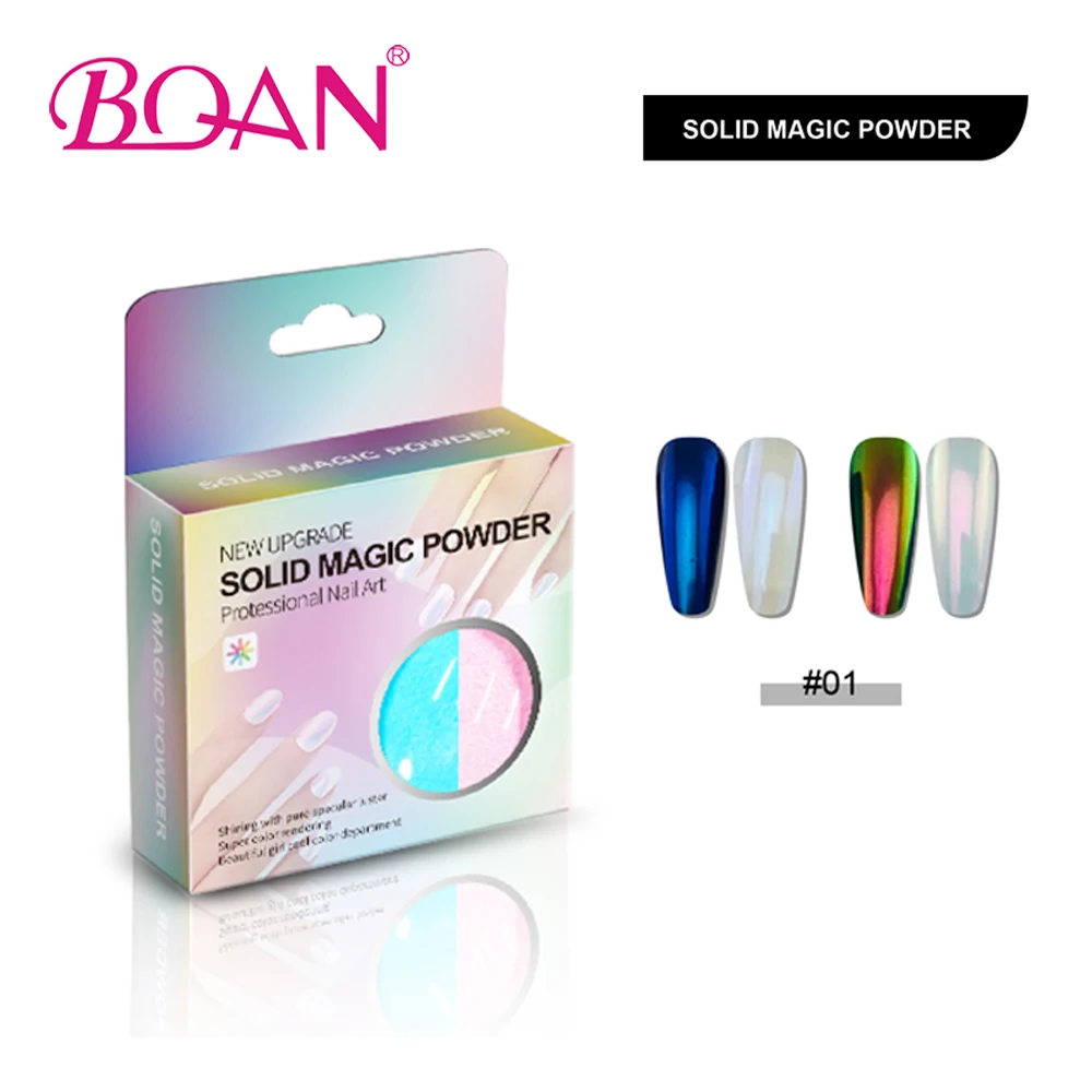 

Hotsale BQAN 2 Colors Solid Magic Powder Nail Aurora Pigment Chrome, 12 colors