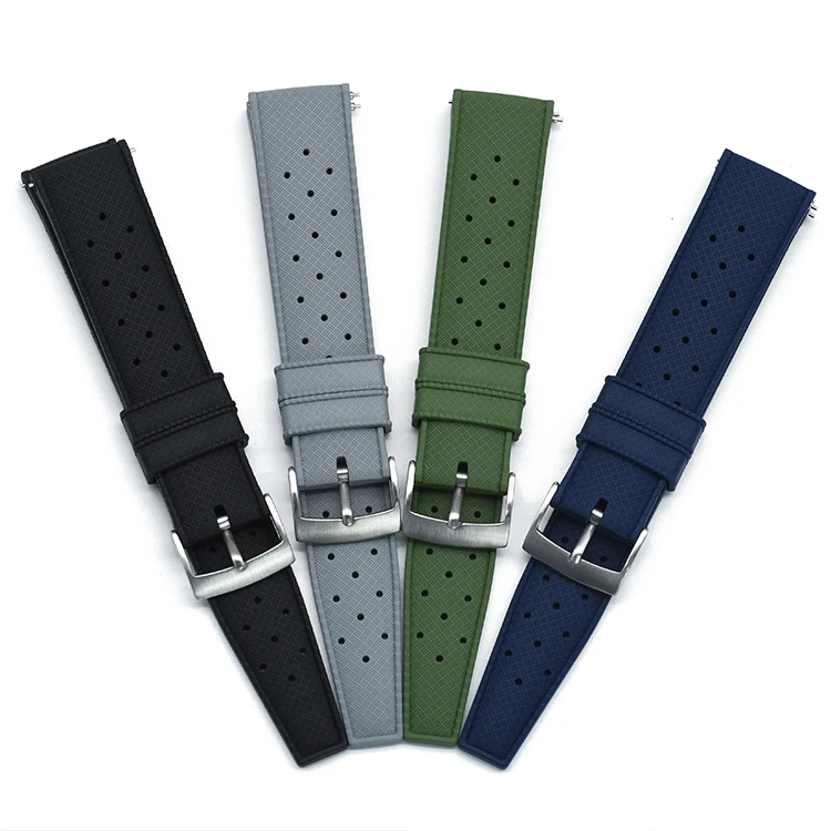 

Premium-Grade 20mm 22mm FKM Rubber Watch Band Diver Waterproof Bracelet Black Tropic Rubber Watch Strap, As our color chart or custom