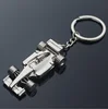 Creative 3D F1 racing car shape metal keychain Solid and hollow