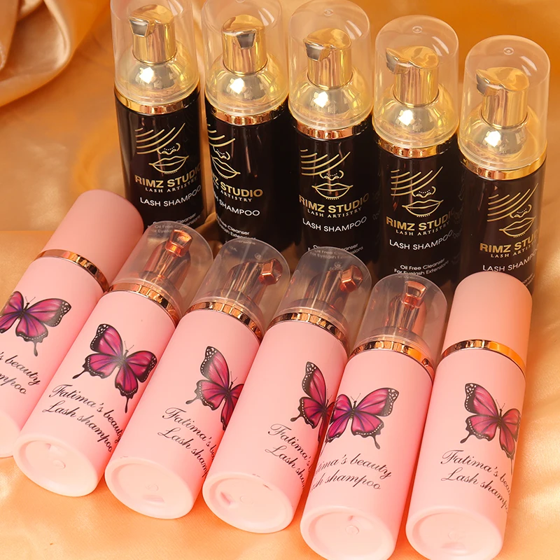 

Private Label Eyelash Shampoo Without Logo Lash Foam Shampoo For Eyelash Cleansing, Pink