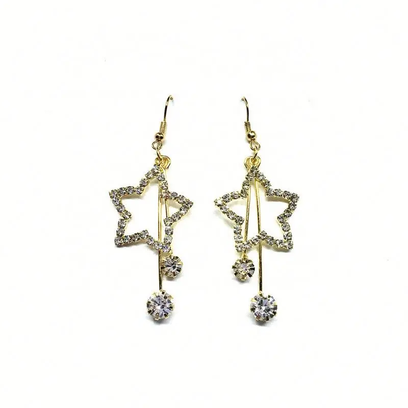 

Five-pointed Star Hollow Earrings Tassel Pendant Fashion Earrings, Picture