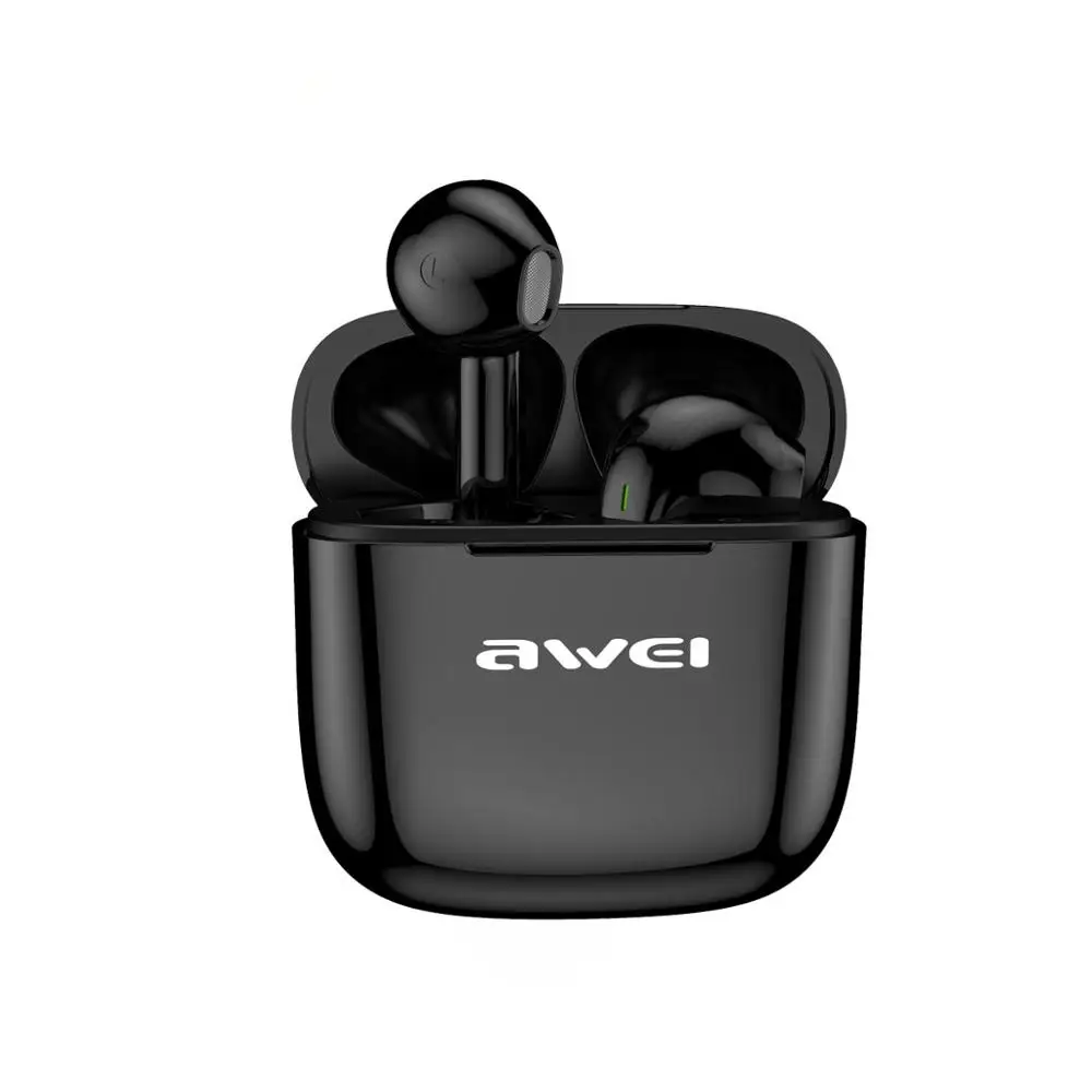 

Hot sale AWEI T26 TWS headphone OEM Led Display Wireless Earphones with charge case Noise Cancelling For IOS Android, Black