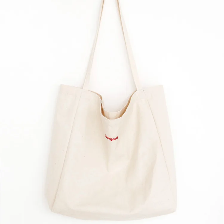 

New trending vintage canvas bag one-shoulder embroidered canvas tote bag for ladies