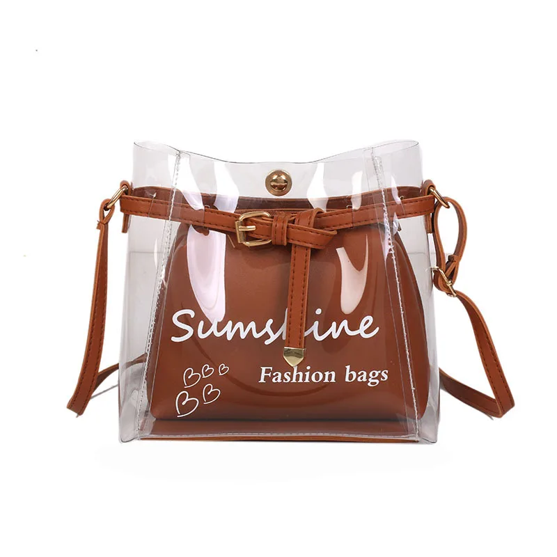 

Transparent Jelly Child Mother Printing Bag Hand Bill Of Lading Shoulder Cross-body Bag