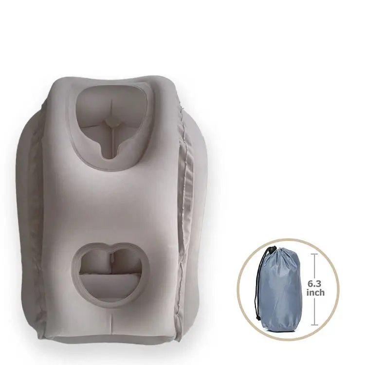 Air Goods High Quality Flocking Inflatable Flight Travelling Head Rest Pillow