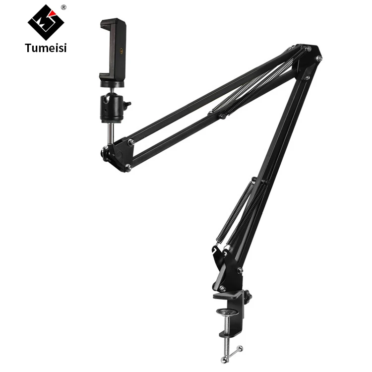 

NB-35 Metal Long Arm Phone Holder Stand Manufacturer Specializes Providing Table Folding Desktop Mobile Phone Holder, Black