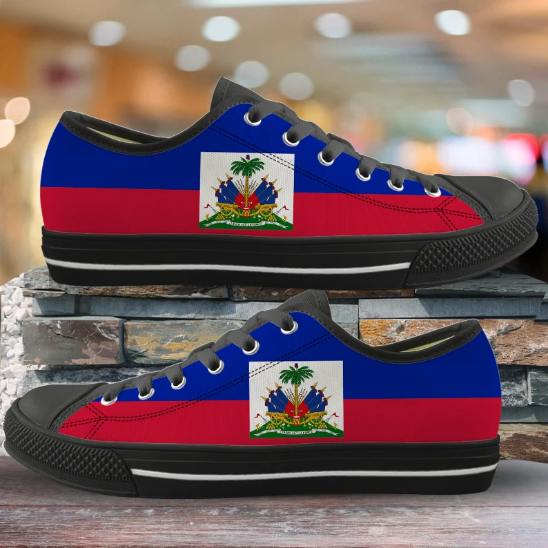 

Haiti Flags Pattern Men Low Top Canvas Sneakers Casual Spring/Autumn Lace Up Shoes for Boy Print On Demand Drop Shipping MOQ1, As image shows