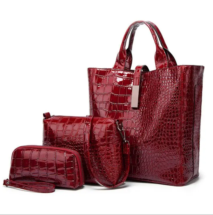 

China supplier leather yiwu handbag factory handbags for women Chinese cheap 3pcs in 1 set bags purses women handbags