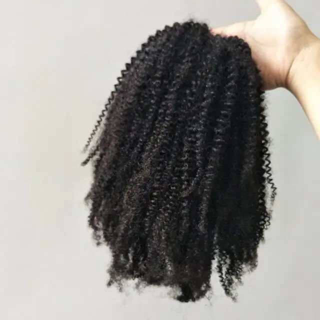 

Healthy hot selling 18 afro curl remy human hair extensions for Black women