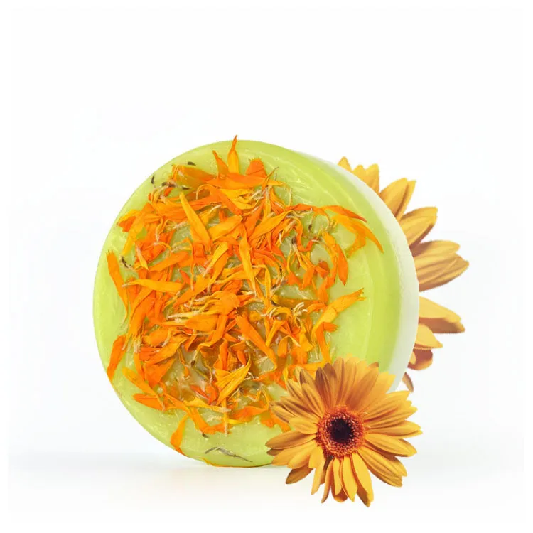 

Wholesale marigold handmade soap deep cleansing flower soap