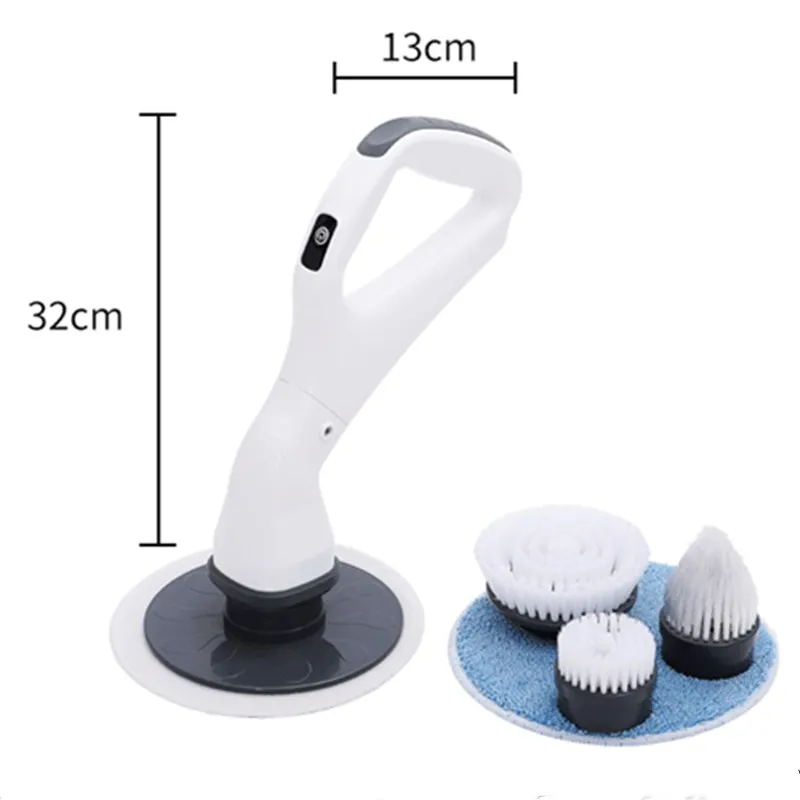 

Free Shipping Battery Support Hand-held Daily Use House Dust ABS Plastic Electric Toilet Bathroom Kitchen Cleaning Brush, White+black