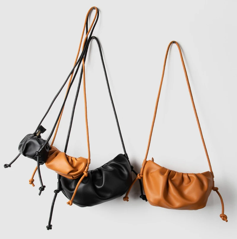 

New Arrival PU Leather 2 Size Small Cloud Dumpling Bags Hand Bag Handbag For Women