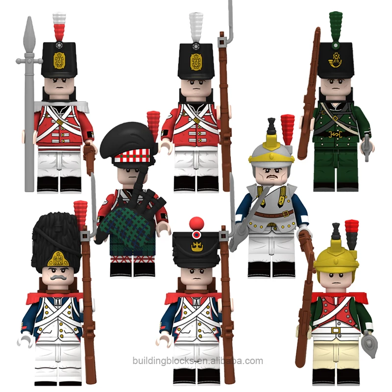 

WW2 Soldier Military Army Team British French 95th Rifles Royal Navy Mini Building Block Figure Plastic Toys Bricks N001-N008