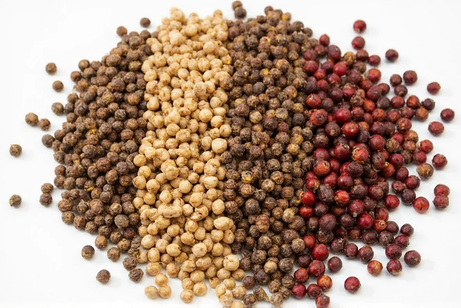 White peppercorns in a bowl