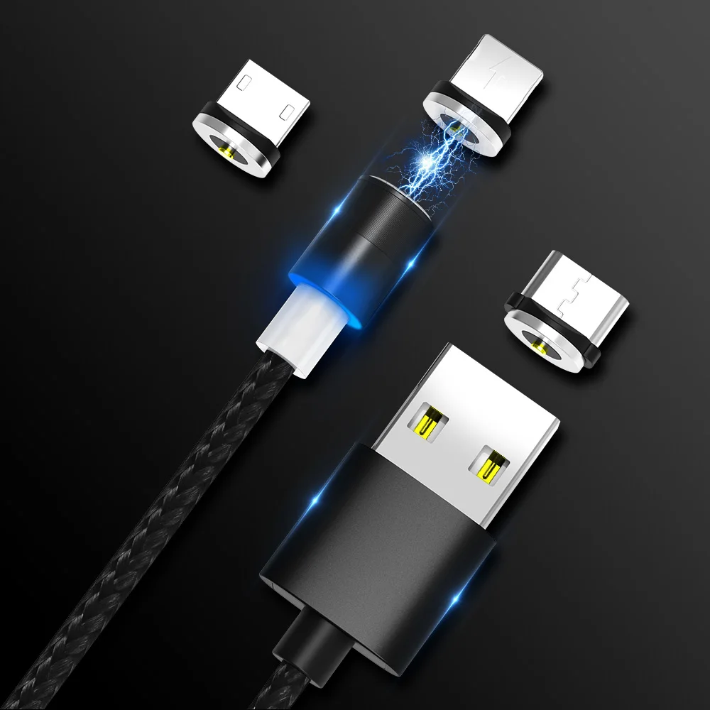 

Free Shipping 1 Sample Ok Trending Products 2021 New 360 Degree Flexible Super Magnet 1m Black Magnetic Usb Charging Cable