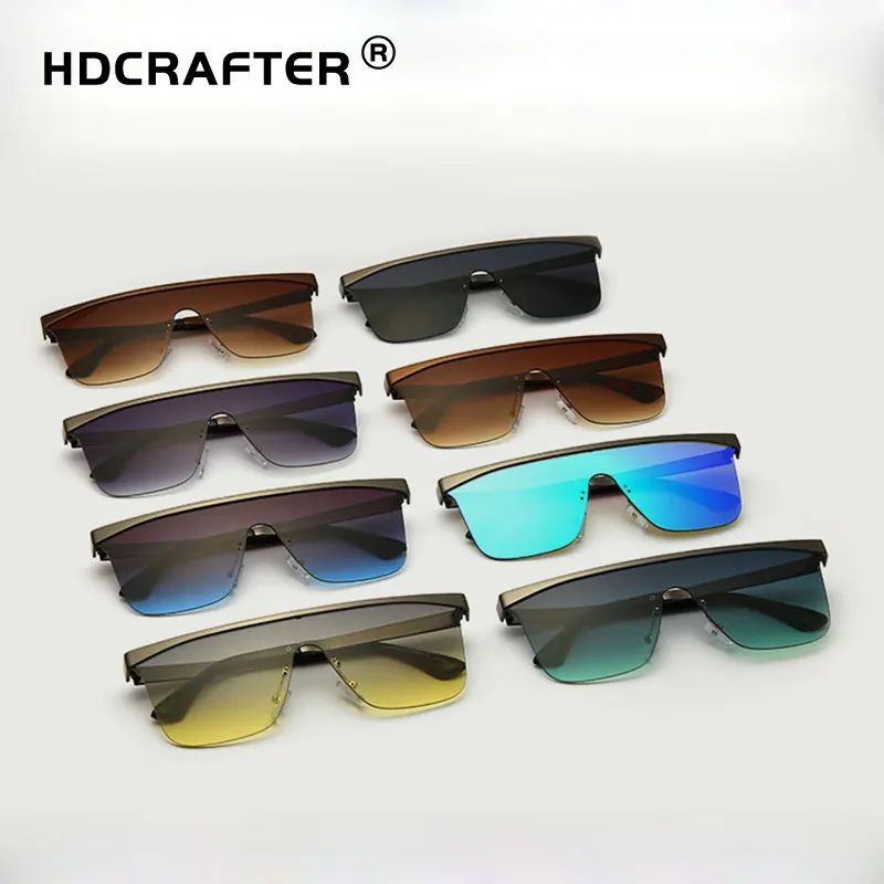 

HDCRAFTER Trend one piece frameless oversized sunglasses UV400 protective fashion outdoor leisure Sunglasses