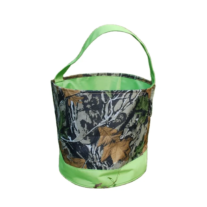 

2021 Amazon Hot Easter Halloween Bucket Camo Leaves Bucket Tote Bag Easter Egg Basket for Kids, Camo leaf