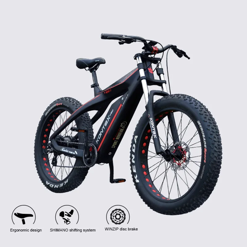 

Kontax Carbon Fiber Electric Assisted Bicycle 750W/1000W E-bikes Charging Bicycle Electric Fat Bike