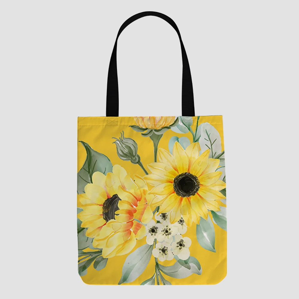 

2021 custom canvas hand shopping bags flower pattern foldable handbags waterproof wholesale brand travel for ladies men tote bag