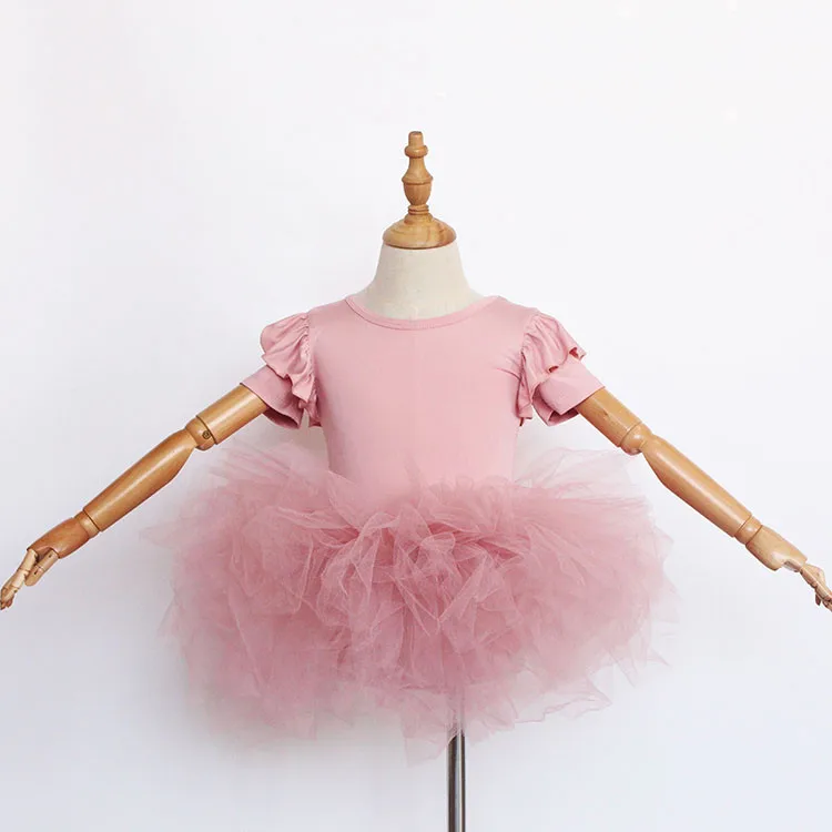 

Topsale fully dusty pink baby girl princess party dress