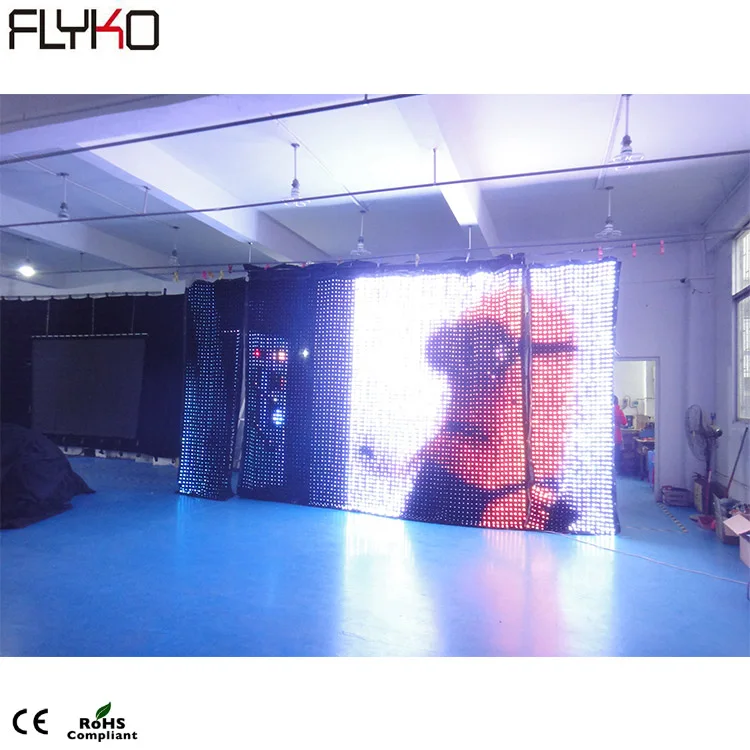 

new product ideas!!! wedding lighting event decoration P5 flexible new led video curtain vision screen 3x6m, Full color