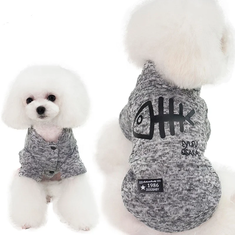 

Wholesale fashion pattern fish shape printing winter cute pet accessories small dog winter clothes, Picture colors