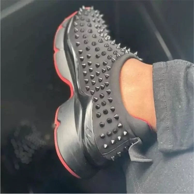 

New hot style fashion rivet slip-on casual sports flat shoes for women