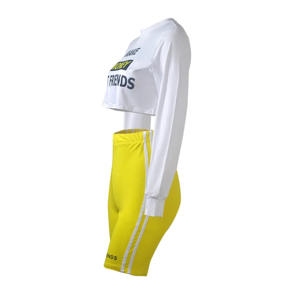 

WW-0726 Women's Cross-border Tight Movement Printed Shorts Suits Printed Trouser Sports Shorts Body Tops Set, Customized color