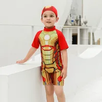 

Custom Cartoon Marvel Super Hero Bathing Suits Swimsuit One Piece Swimming Costumes For Kids Boys With Swim Caps