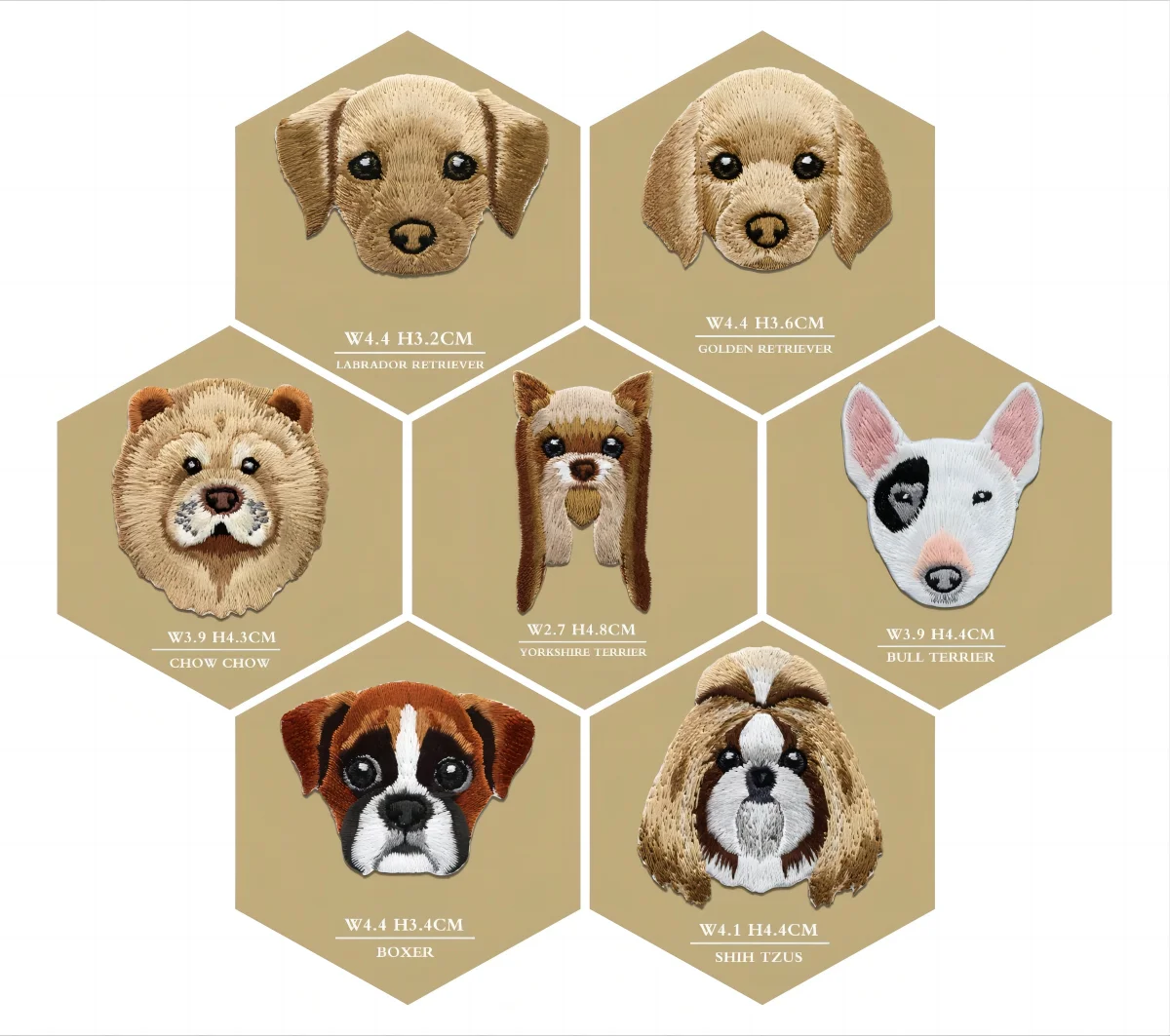 

Custom iron on embroidery exquisite dog patch for clothes bag decoration