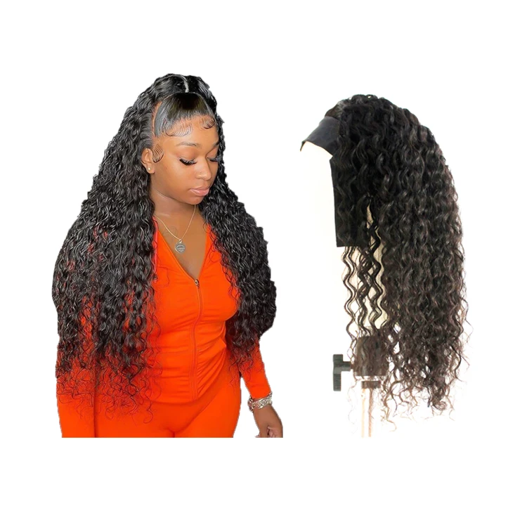 

Wholesale Glueless non lace Human Hair Virgin Hair Wig With Headband For Black Women Pelucas Perruque Cheveux