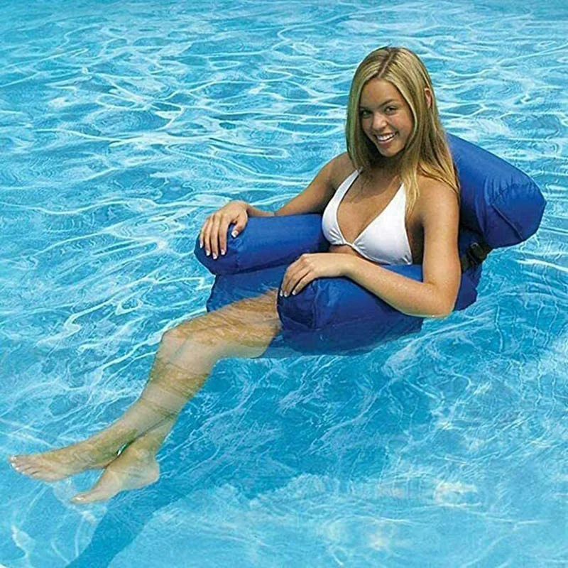 Swimming Floating Chair Foldable Pool Seats Inflatable Adult Bed Lounge Chair 