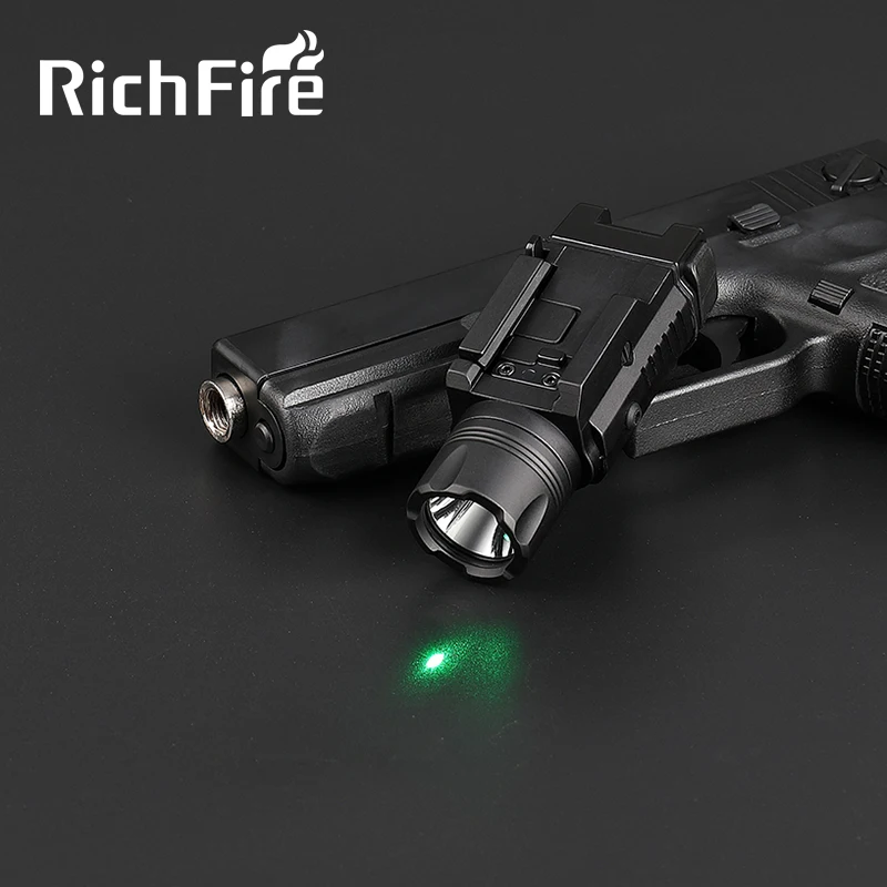 

Compact High Power 400 Lumen Green Laser Pointer Flashlight Combo With 20mm Rail ar15 Laser Hand Gun Light, Black weapon light