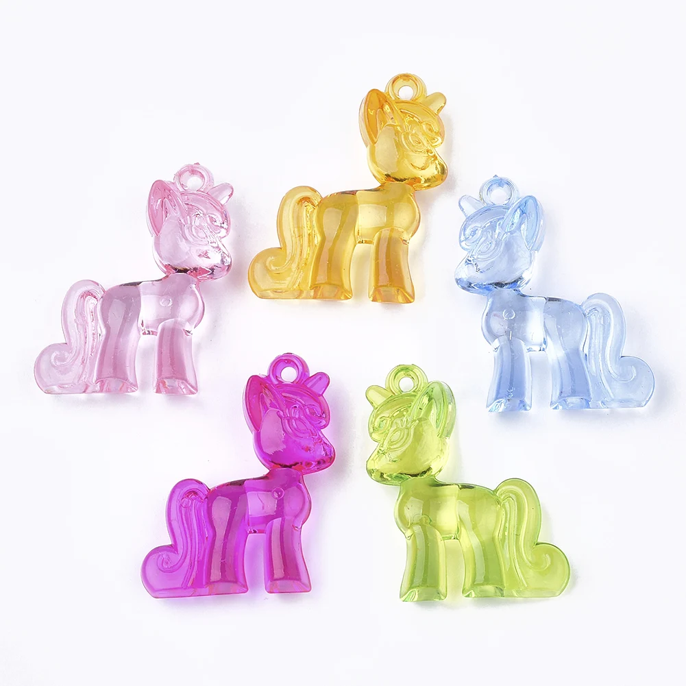 

PandaHall Mixed Color Unicorn Transparent Acrylic Pendants