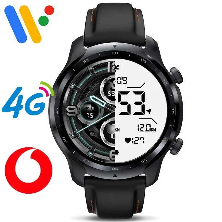 

TicWatch Pro 3 Cellular/LTE Smartwatch Wear OS by Google NFC 4G GPS Google Pay Voice Assistant AMOLED 8GB Android Smart Watch