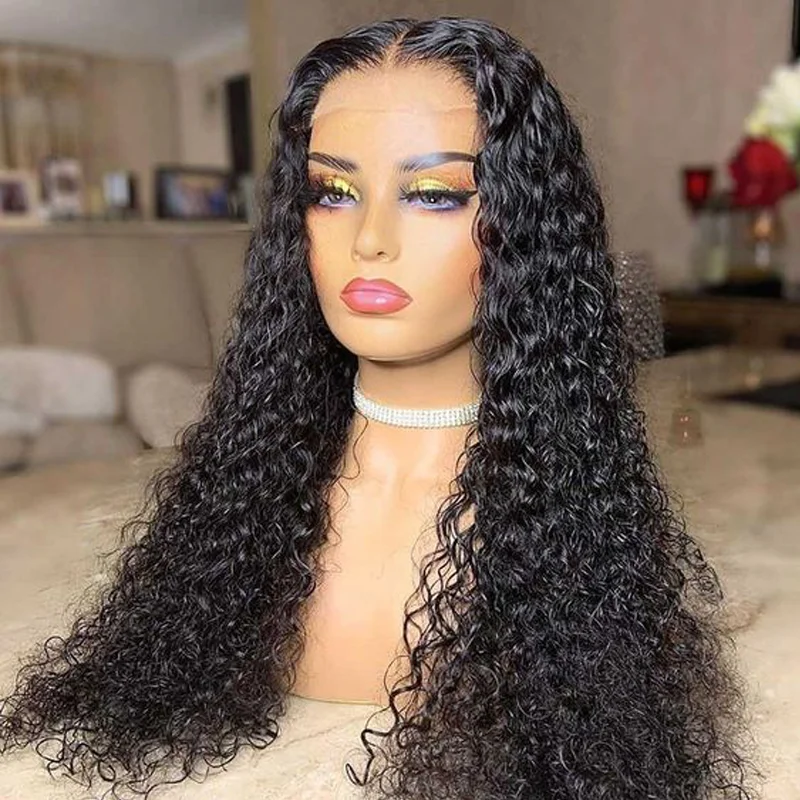 

13x4 HD Deep Curly 150% Density Lace Front Wigs Human Hair Unprocessed Brazilian Lace Frontal Wigs For Black Women