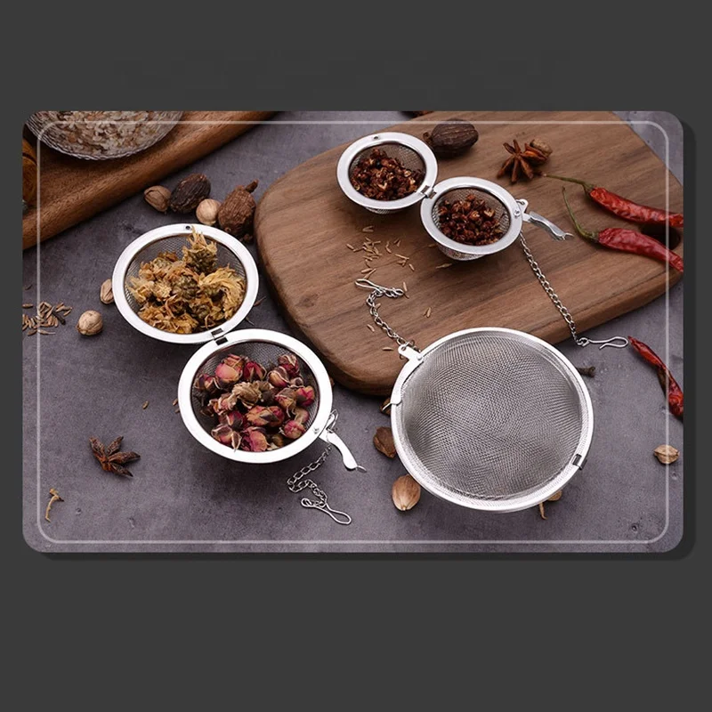 

metal stainless steel kitchen tea infuser strainer filter balls sustainable modern, Silver