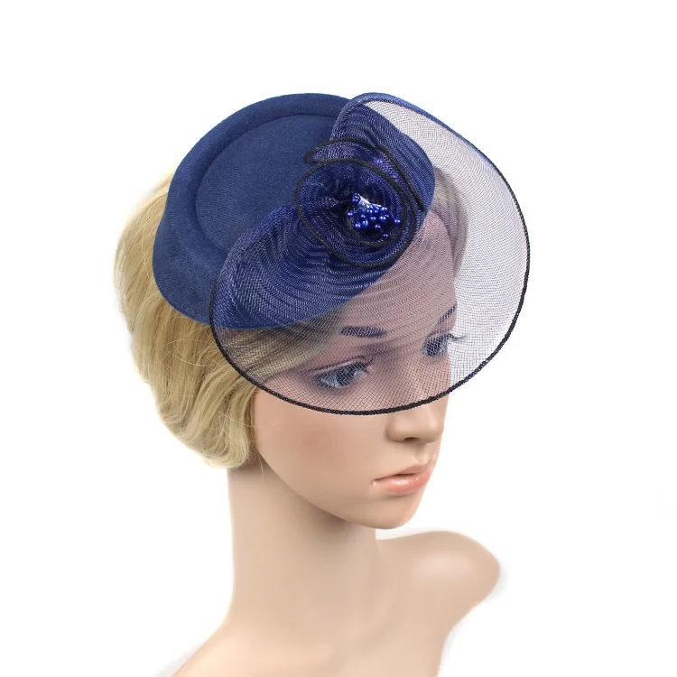 

Factory Direct Celebration Bowknot Fascinator Church Hat Deluxe Hairnet Hair Hoops Gift for Women Girls