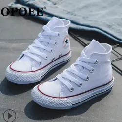 Hot Selling Kids Shoes Casual Star White Canvas Hi