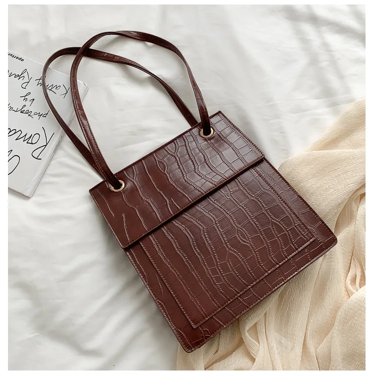 

Wholesale Fashion Crocodile Pattern Handbag Handbag Large Capacity Women's Bag Shoulder Tote Bag Underarm Bag