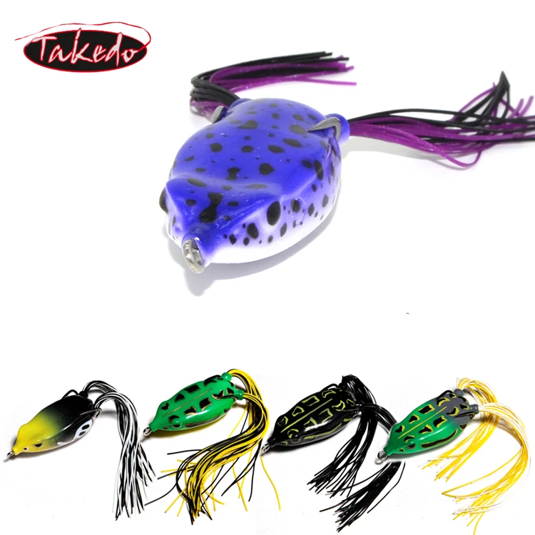 

Takedo high quality L038 65mm 18g skirt fishing soft lure frog topwater frog floating bass lure