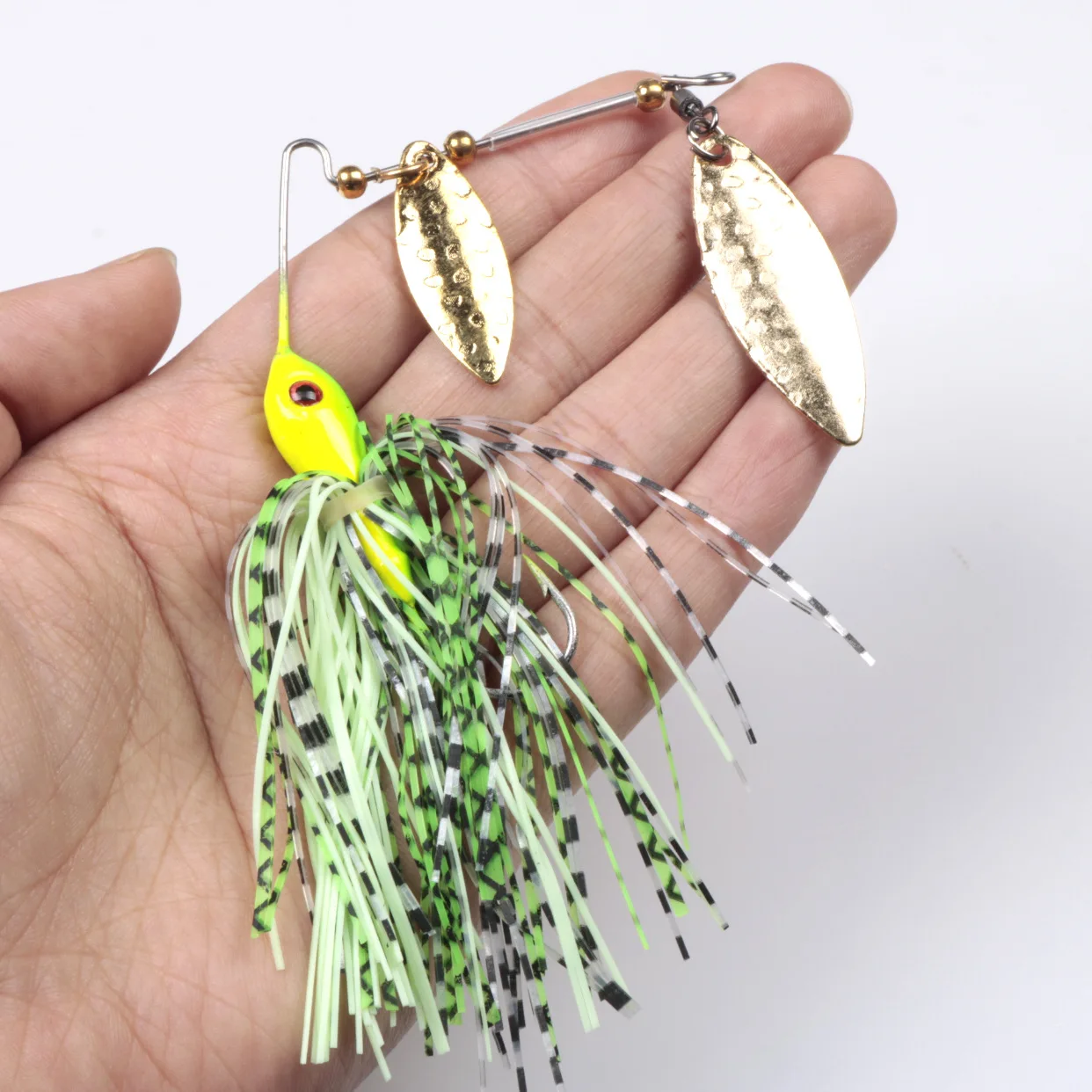 Blades Saltwater Tungsten Jig Head 16g Skirt Rotating Sequins Metal Spoon Fish Lure Spinner